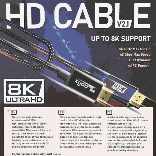 ULTRA HIGH SPEED HDMI Cable Certified 2.1 8K or 2.0 4K for HDTV PC Laptop Gaming