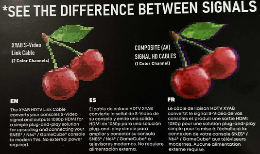 XYAB  Nintendo 1080p HD Upscale Cable For Gamecube SNES N64 Super Famicon - HDMI