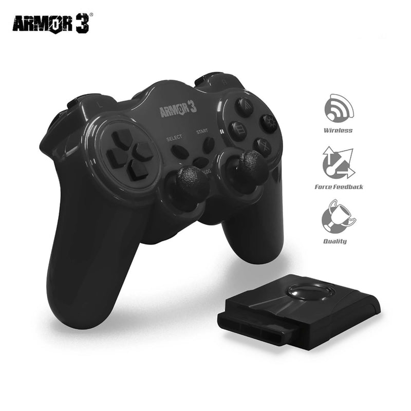 Load image into Gallery viewer, Armor 3 Nurange Wireless Controller for Playstation 2 PS2 - Black
