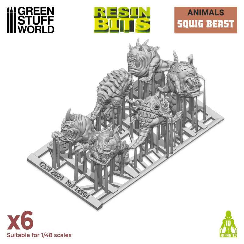 Load image into Gallery viewer, Green Stuff World Squig Herd Set (6) for Wargaming - Resin - 40k - Miniatures
