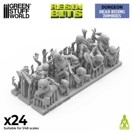 Green Stuff World Dead Rising Zombies Miniatures 1:48 Scale Resin Unpainted 3D Printed Figures