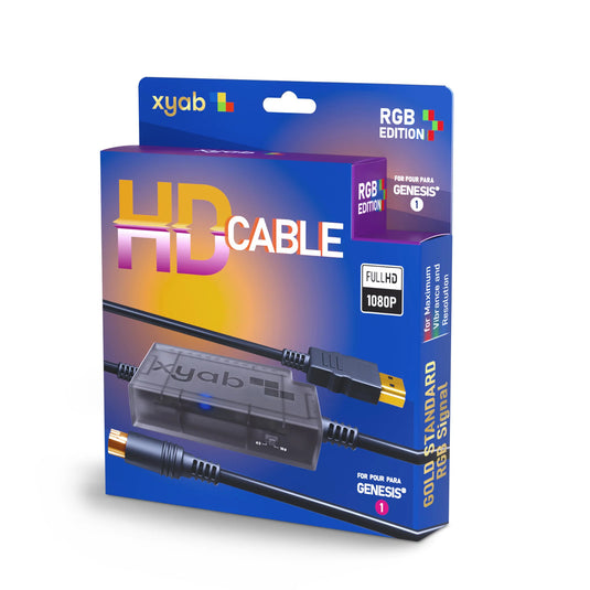 XYAB - SEGA Genesis Model 1 HD TV Link Cable Cord Full 1080 HDMI - Retro Gaming