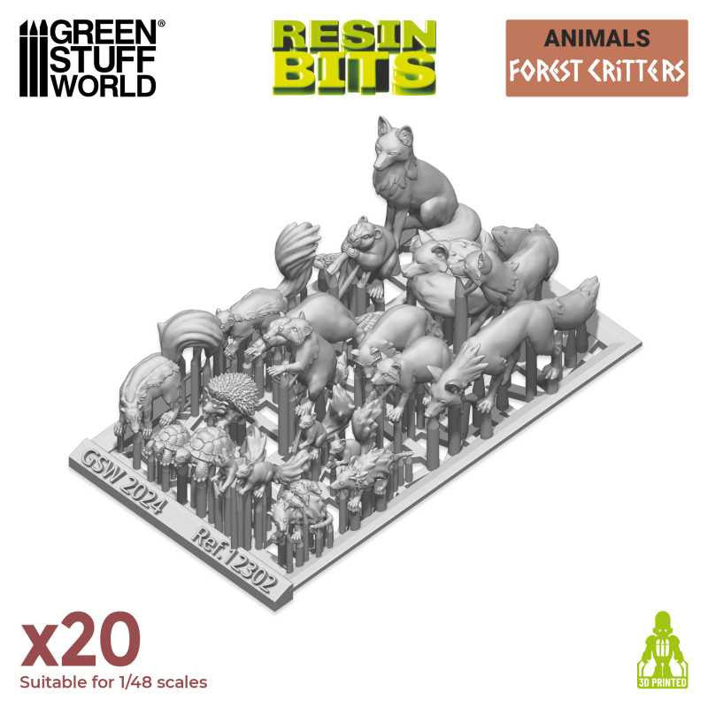 Load image into Gallery viewer, Green Stuff World Forest Animals Miniatures Resin Unpainted 28mm 32mm Woodland Creatures Wargaming
