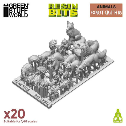 Green Stuff World Forest Animals Miniatures Resin Unpainted 28mm 32mm Woodland Creatures Wargaming