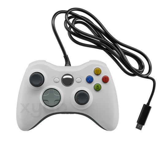 XYAB Wired Controller for Xbox 360 / PC White USB Gamepad Dual Vibration Joystick Pad