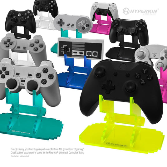 Pixel Art Universal Controller Stand for Xbox - PlayStation - Nintendo - Yellow - Cobbco