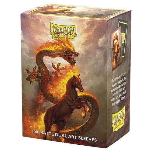 Load image into Gallery viewer, Dragon Shield ATM12115 Deck Protector - Art Dual Matte Fire Horse - 100 Piece - Cobbco
