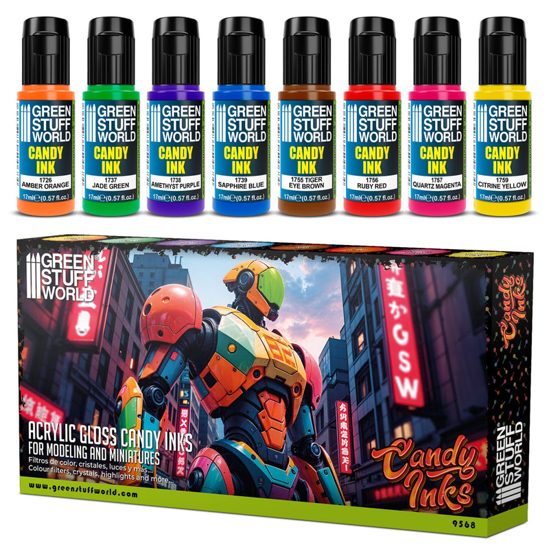 Load image into Gallery viewer, Set x8 Acrylic Candy Ink Paints
