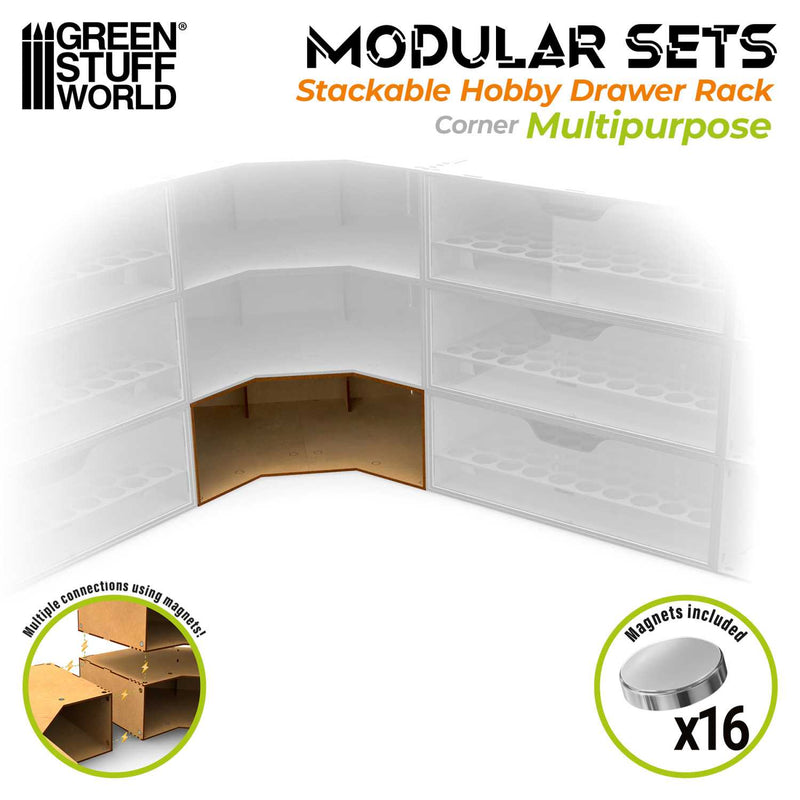 Load image into Gallery viewer, Green Stuff World Modular Stackable Hobby Corner Storage Unit - Empty - Cobbco
