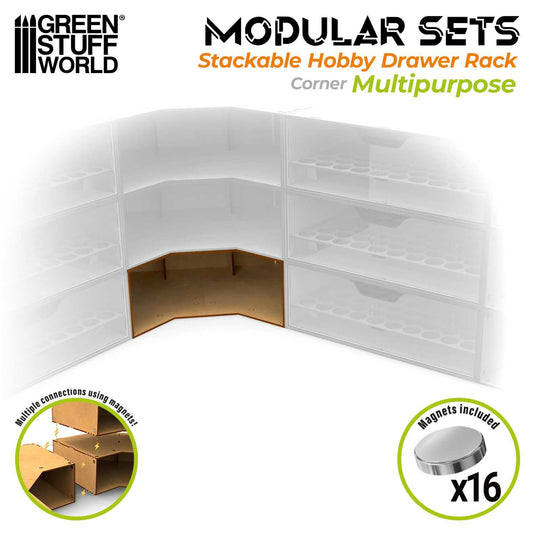 Green Stuff World Modular Stackable Hobby Corner Storage Unit - Empty - Cobbco