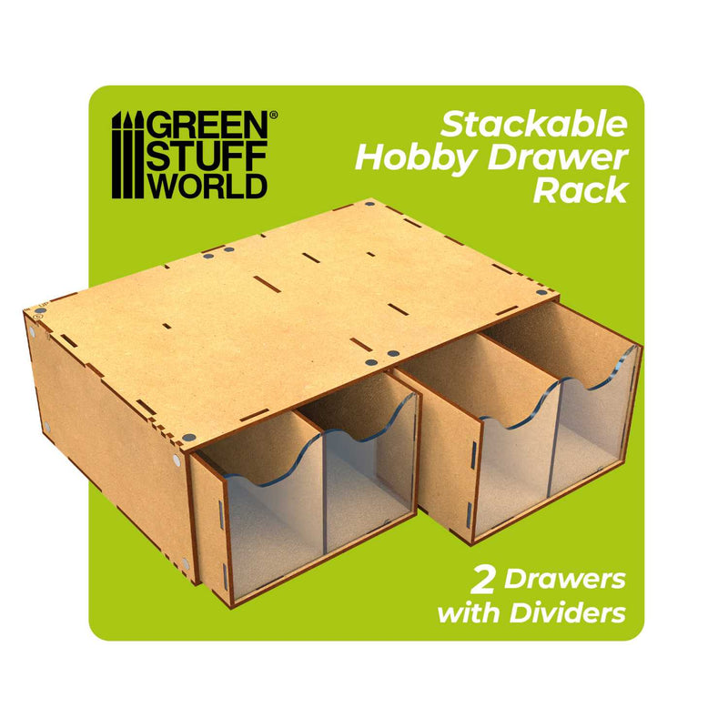 Load image into Gallery viewer, Green Stuff World Stackable hobby drawer rack with 4 vertical drawers and magnets - Cobbco
