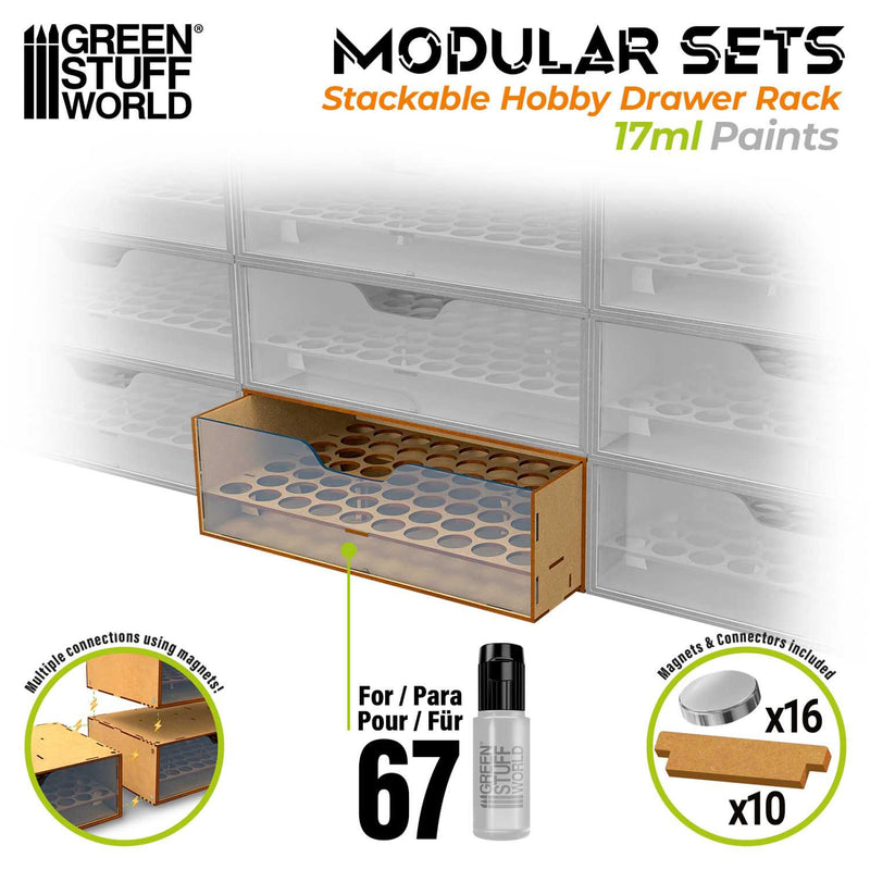 Load image into Gallery viewer, Green Stuff World Stackable Hobby Paint Rack 17ml with magnets - Cobbco
