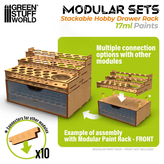 Green Stuff World Stackable Hobby Paint Rack 17ml with magnets - Cobbco