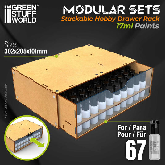 Green Stuff World Stackable Hobby Paint Rack 17ml with magnets - Cobbco