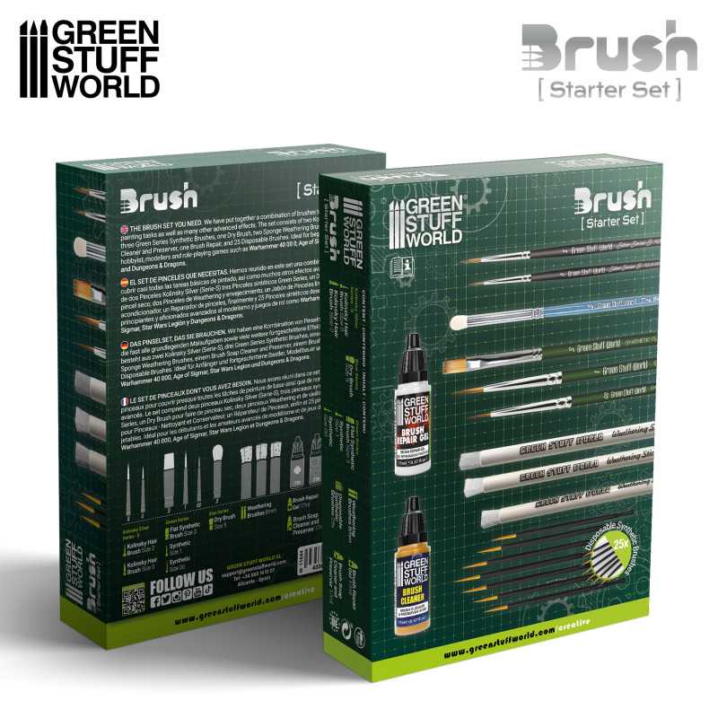Load image into Gallery viewer, Green Stuff World for Models &amp; Miniatures Hobby Brush Starter Set 11644
