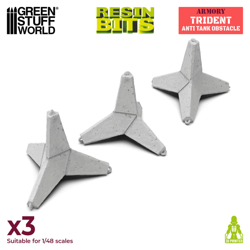Load image into Gallery viewer, Green Stuff World Trident Anti Tank Obstacle 1:48 - 1:35 - Wargaming - Cobbco
