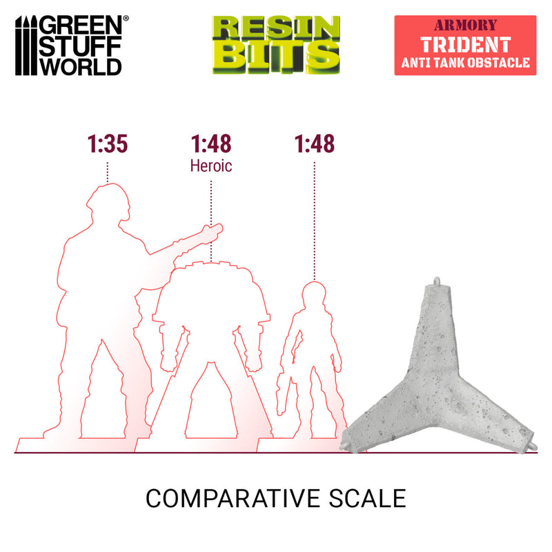 Load image into Gallery viewer, Green Stuff World Trident Anti Tank Obstacle 1:48 - 1:35 - Wargaming - Cobbco
