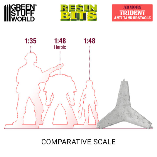 Green Stuff World Trident Anti Tank Obstacle 1:48 - 1:35 - Wargaming - Cobbco
