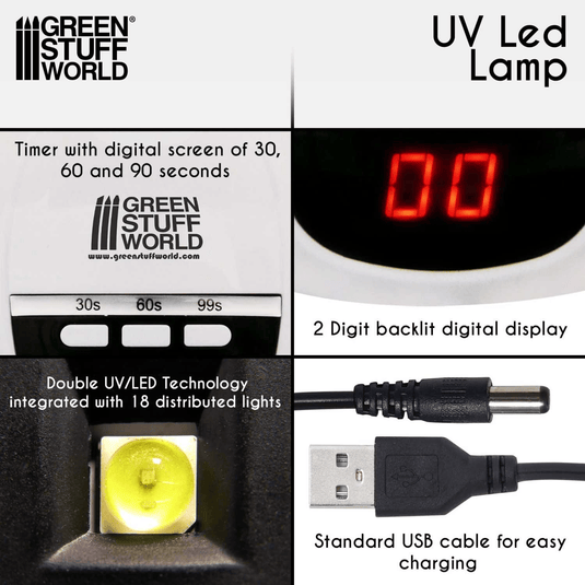 Green Stuff World Ultraviolet LED Lamp for Curing Resins and Fluorescent Paint 2384 - Cobbco
