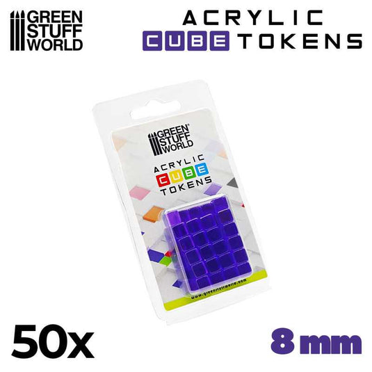 Green Stuff World for Models & Miniatures Violet Cube tokens 8mm 3790