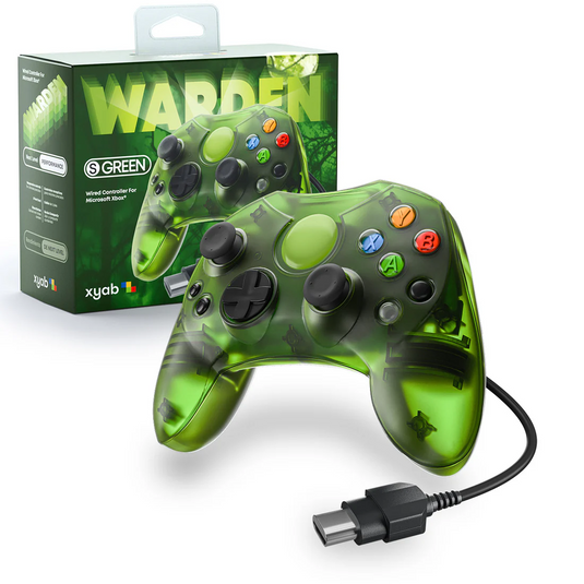 XYAB OG Xbox WARDEN Wired Controller - Clear Green for Retro Gaming on the Original Xbox Console (Copy)