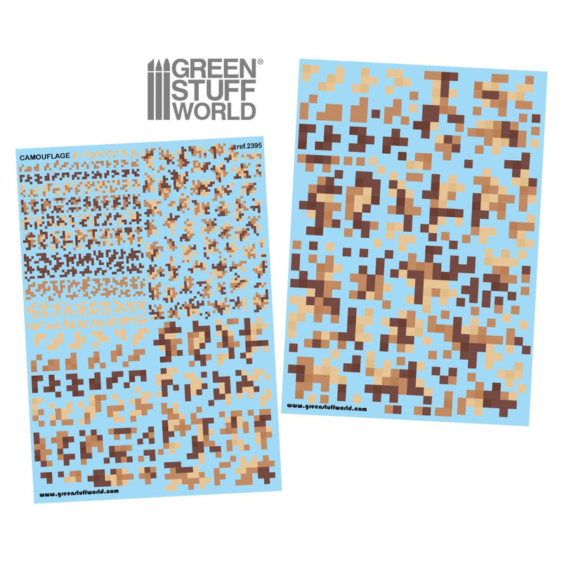 Load image into Gallery viewer, Green Stuff World Waterslide Decals - Digital Desert Camo - Wargaming and Modeling - Cobbco

