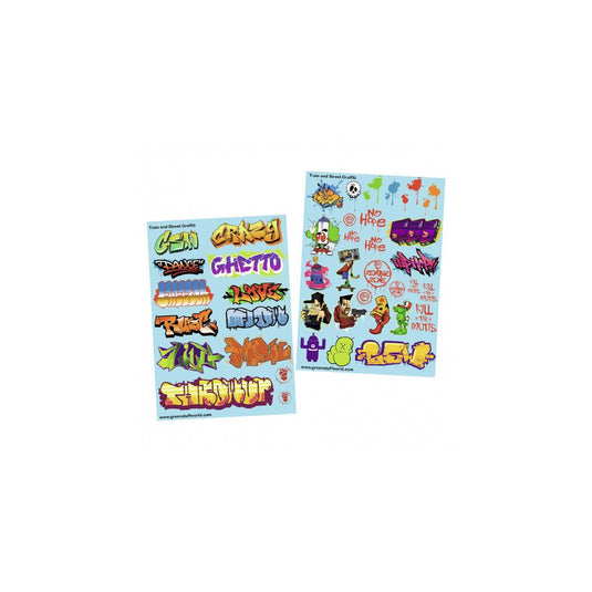 Green Stuff World Waterslide Decals - Train and Graffiti Mix - Wargaming and Modeling - Cobbco