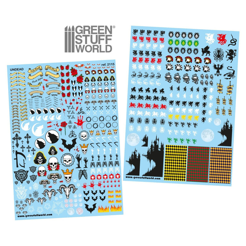 Load image into Gallery viewer, Green Stuff World Waterslide Decals - Undead - Wargaming and Modeling - Cobbco

