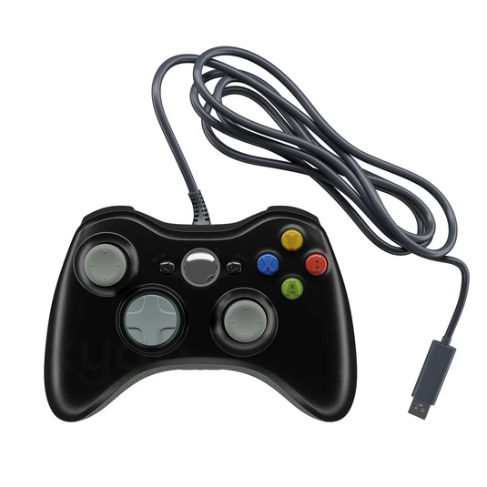 XYAB Wired Controller for Xbox 360 / PC Black USB Gamepad Dual Vibration Joystick Pad