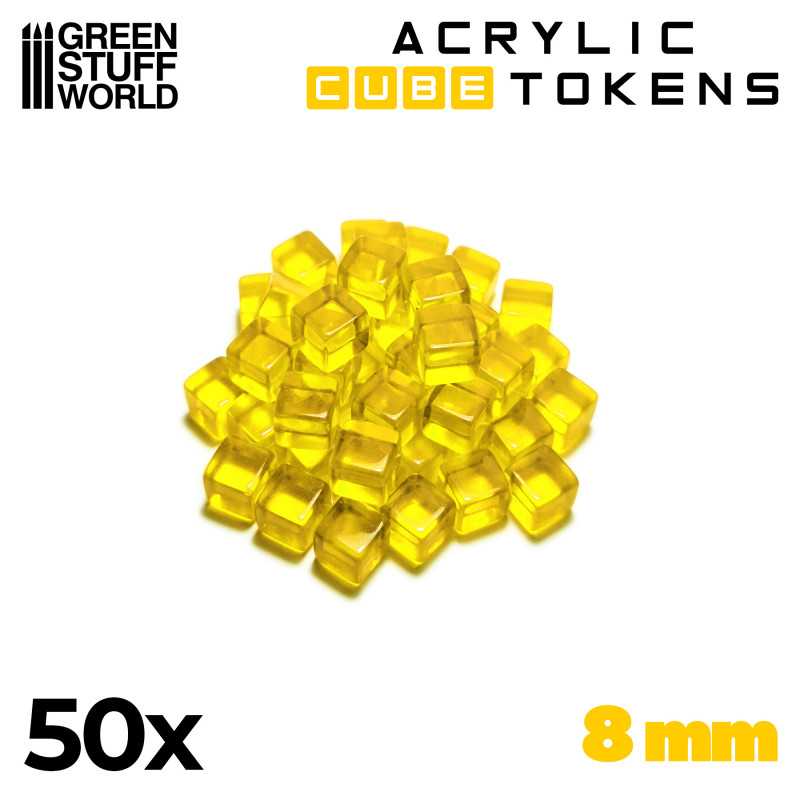 Load image into Gallery viewer, Green Stuff World for Models &amp; Miniatures Yellow Cube tokens 8mm 3787
