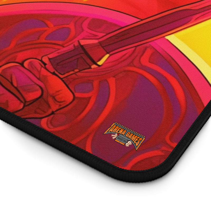 Load image into Gallery viewer, Neon Series High Fantasy RPG - Female Adventurer #3 Neoprene Playmat, Mousepad for Gaming
