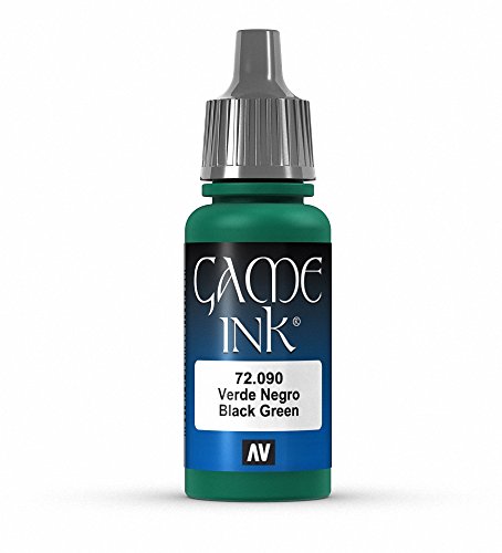 Vallejo Game Color Black Green Ink Paint, 17ml