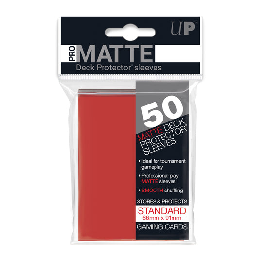 Ultra Pro Matte Red Non-Glare Deck Protectors (Regular Size- 50 Ct)