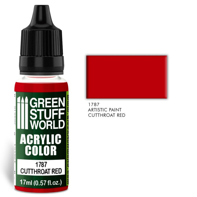 Green Stuff World – Acrylic Color Paint Cutthroat Red 1787 for Models and Miniatures