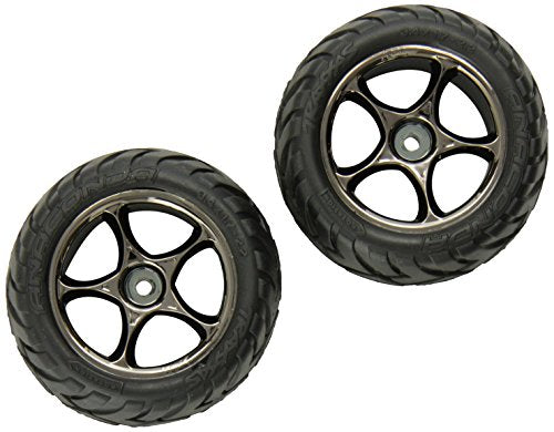 Traxxas 2478A Anaconda Tires Pre-Glued on Tracer 2.2" Black-Chrome Wheels (rear)