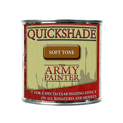 Load image into Gallery viewer, The Army Painter Quickshade Miniature Varnish for Miniature Painting, Soft Tone Model Paint Quickshade Varnish, Pot/Can, 250 ml, Approximately 8.45 oz
