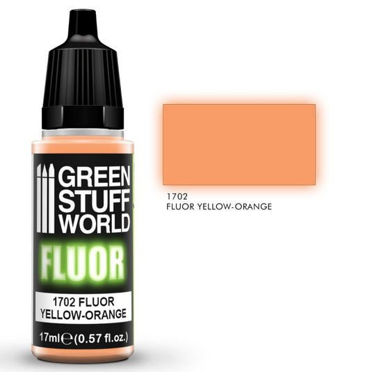 Green Stuff World – Fluorescent Acrylic Paint Orange-Yellow 1702 for Models and Miniatures