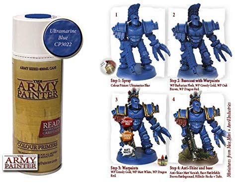 The Army Painter Ultramarine Blue Primer Acrylic Spray for Miniature Painting