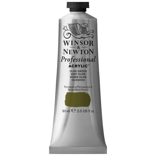 Winsor & Newton Professional Acrylic Color Paint, 60ml Tube, Olive Green