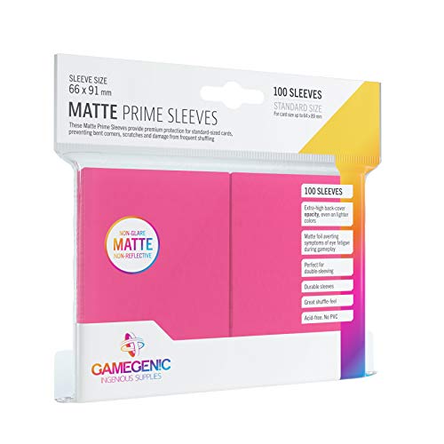 Gamegenic Matte Prime Sleeves: Pink (100) (GG1036) Standard 66x91mm