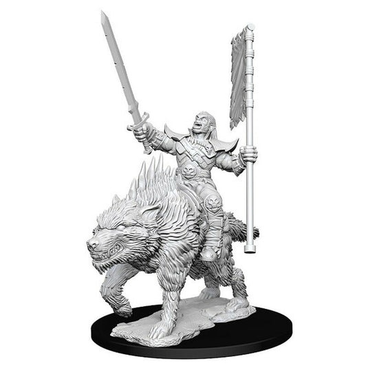 Pathfinder Deep Cuts Orc on Dire Wolf Miniatures Dungeons Dragons WZK73547