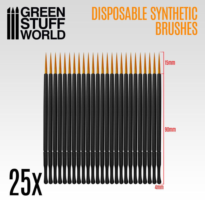 Load image into Gallery viewer, Green Stuff World 25 Disposable Brushes for Models and Miniatures 2419
