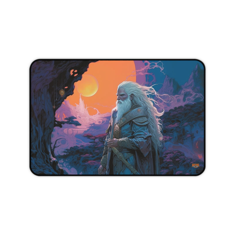 Load image into Gallery viewer, Neon Series High Fantasy RPG - Male Adventurer #2 Neoprene Playmat, Mousepad for Gaming
