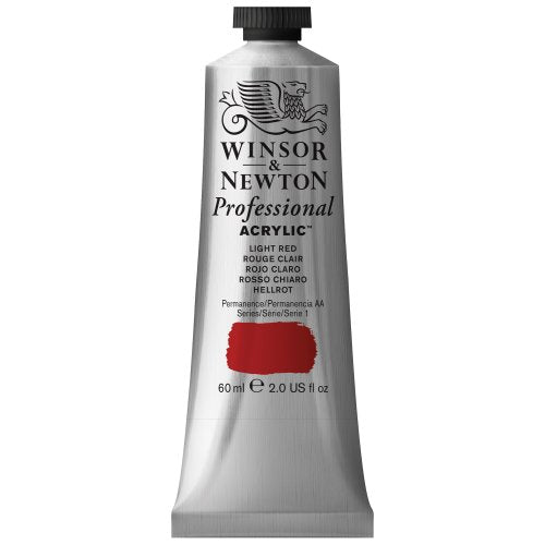 Winsor & Newton Professional Acrylic Color Paint, 60ml Tube, Light Red
