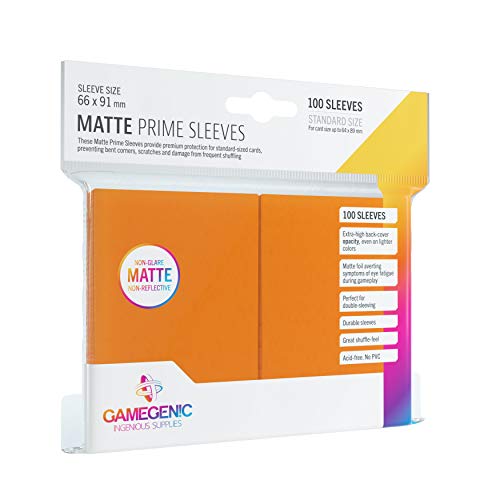 Gamegenic Matte Prime Sleeves: (100) Orange (GG1035) Standard 66x91mm