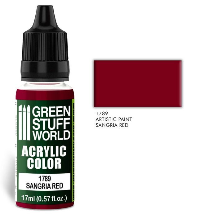 Green Stuff World – Acrylic Color Paint Sangria Red 1789 for Models and Miniatures