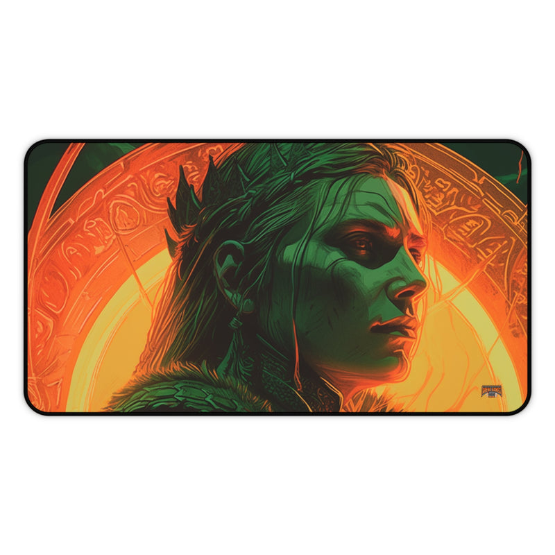 Load image into Gallery viewer, Neon Series High Fantasy RPG - Female Adventurer #2 Neoprene Playmat, Mousepad for Gaming
