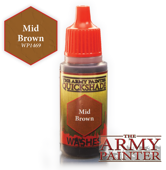 The Army Painter Warpaint Washes 18ml Mid Brown "Brown Wash" WP1469