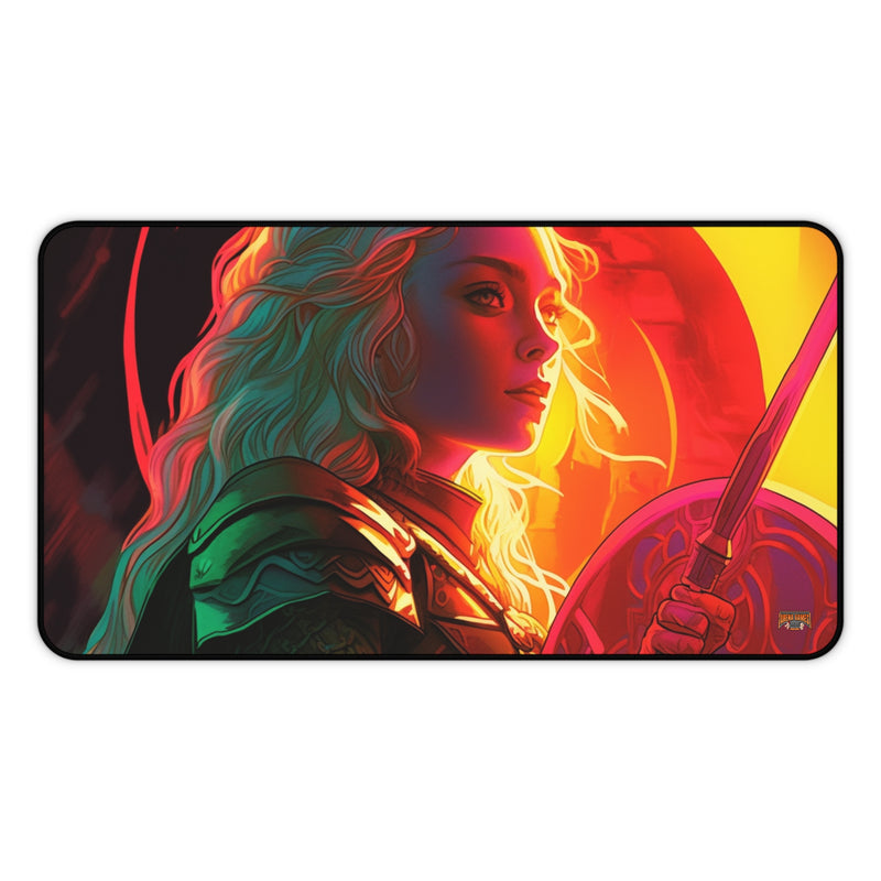 Load image into Gallery viewer, Neon Series High Fantasy RPG - Female Adventurer #3 Neoprene Playmat, Mousepad for Gaming
