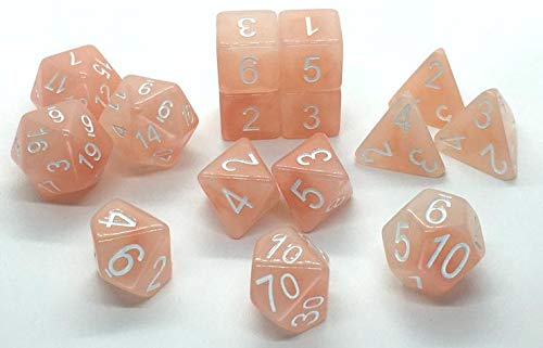 Roll Initiative Set of 15 Dice: Polyhedral Pixie Wings w/ White Numbers